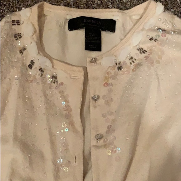 White Cardigan sequin detail - Picture 2 of 3